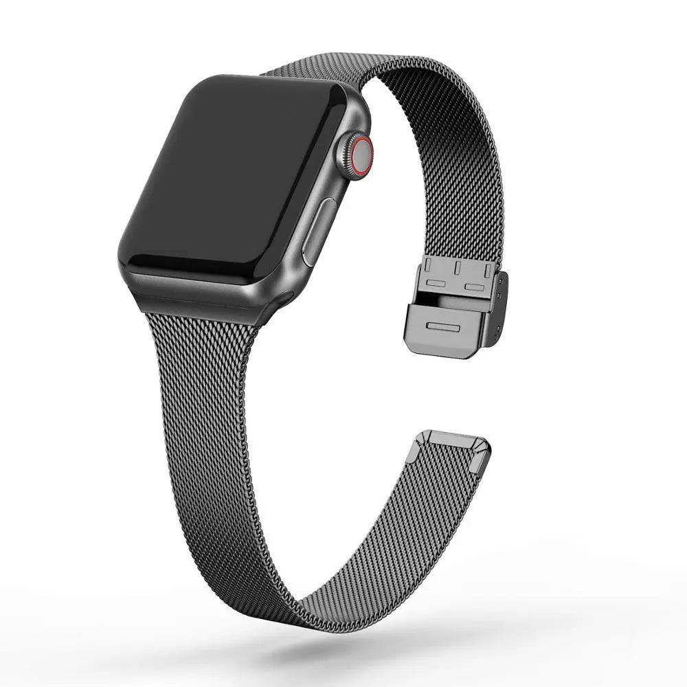 Apple Watch Stainless Steel Link Band — Magnetic Clasp, Sizes