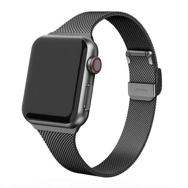 Apple Watch Stainless Steel Link Band — Magnetic Clasp, Sizes