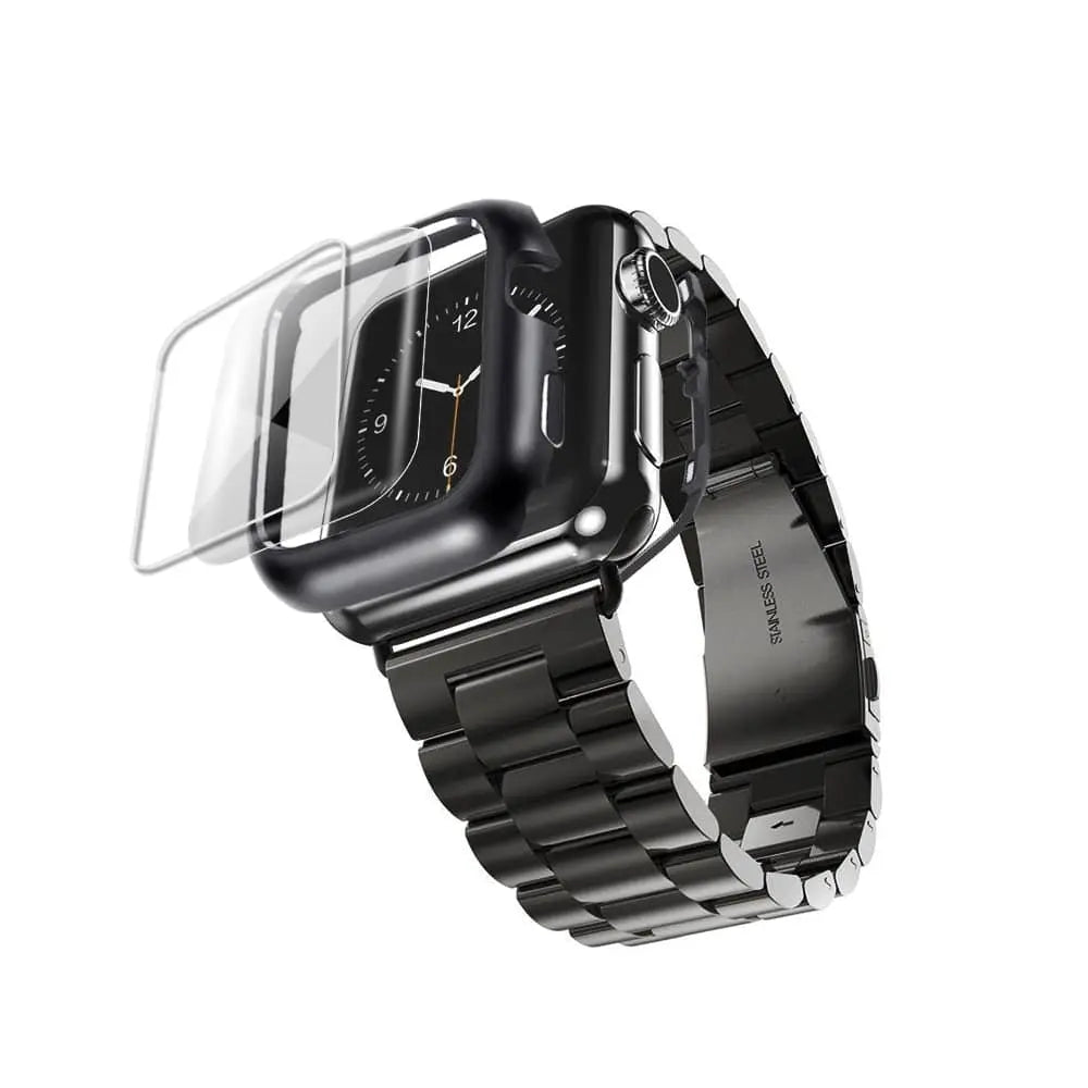 Apple Watch Metal Band & Protective Case Set — All Series Compatible