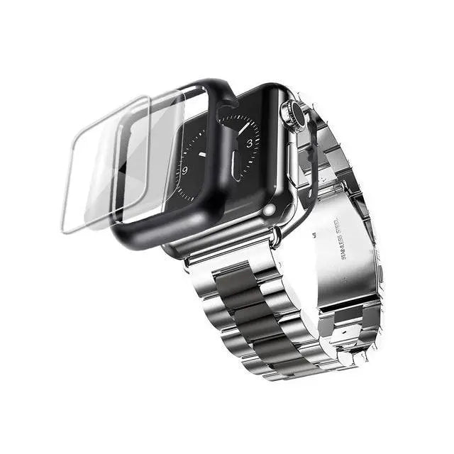 Apple Watch Metal Band & Protective Case Set — All Series Compatible
