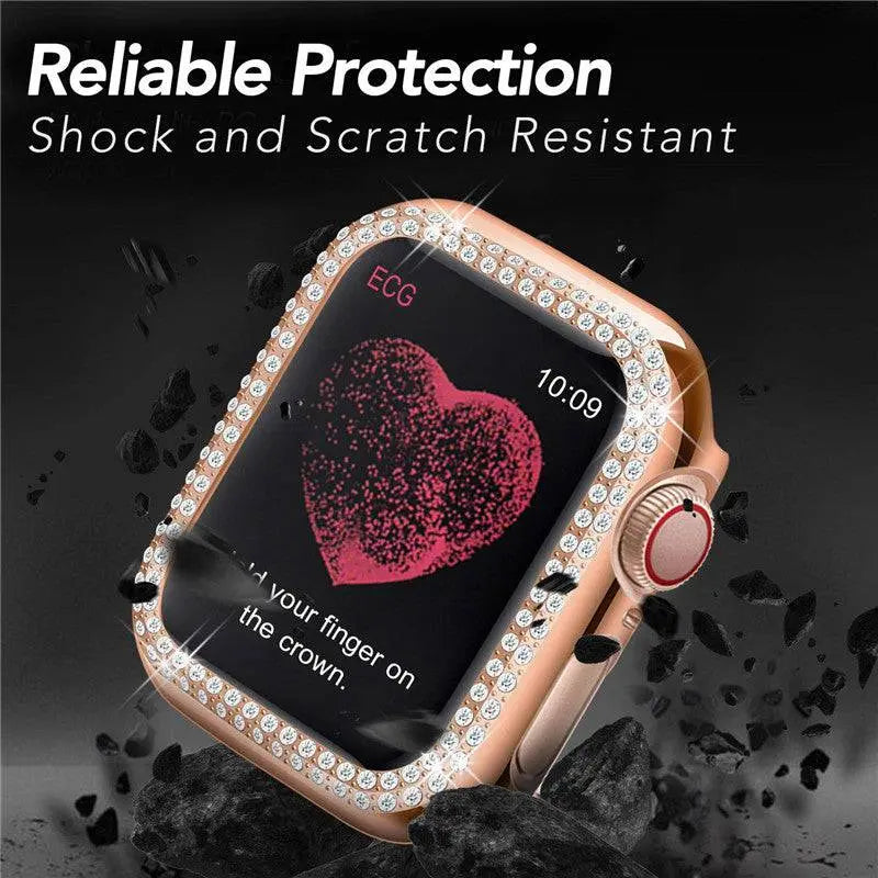Dekorert stålreim til Apple Watch Series 38–44 mm + beskyttelsesdeksel
