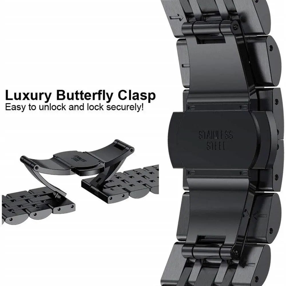Galaxy Watch 4/5/6 Adjustable Stainless Steel Band — Secure Clasp