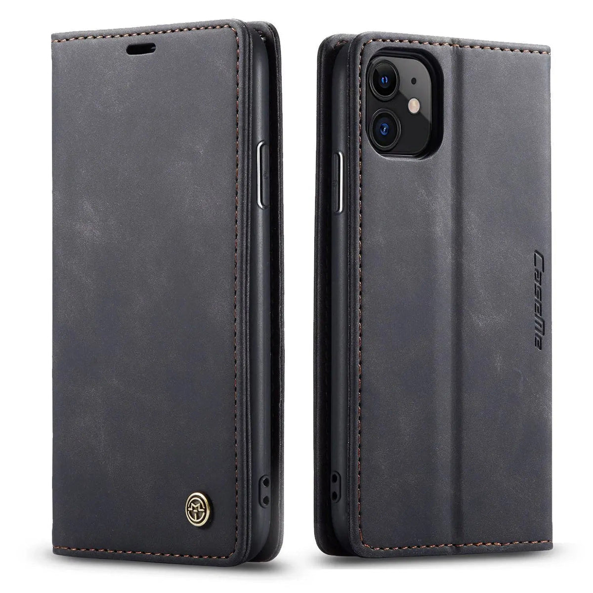 Plånboksfodral med läderfinish för iPhone 11/11 Pro/Pro Max, kortplatser