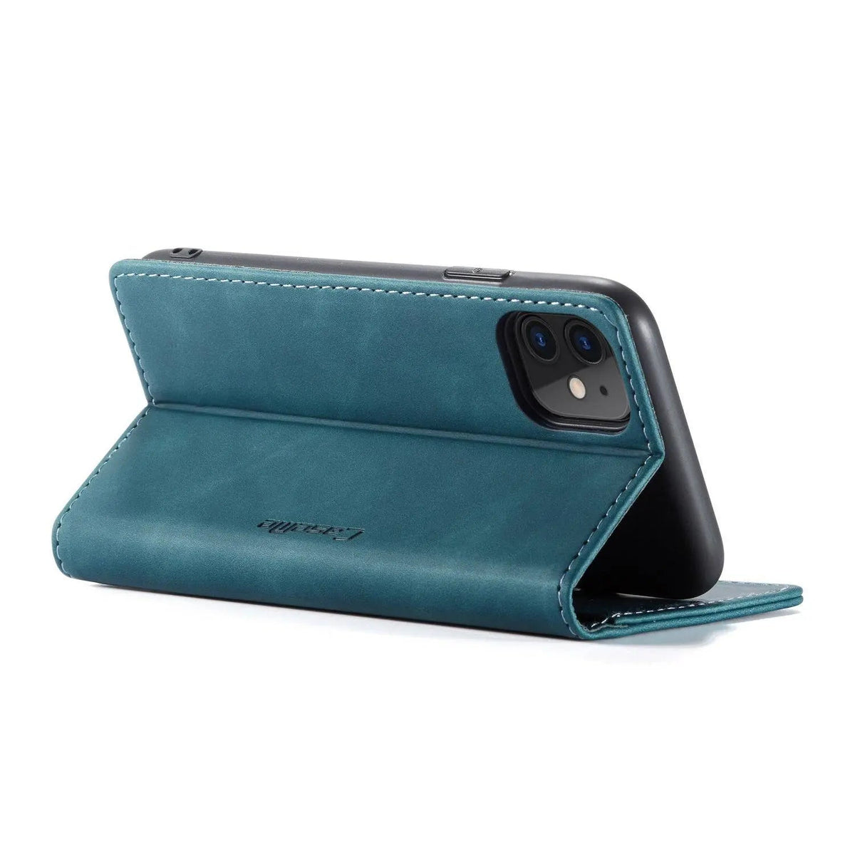 Plånboksfodral med läderfinish för iPhone 11/11 Pro/Pro Max, kortplatser