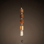 Retro Style Nature Oak Wooden Pendant Lamp