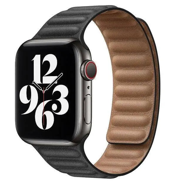 Correa magnética ajustable de cuero para reloj inteligente, fundas de 38-49 mm