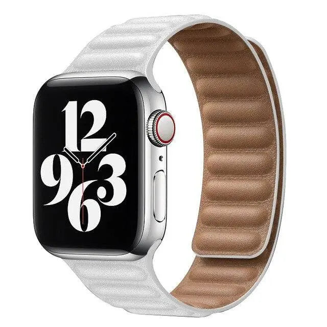 Correa magnética ajustable de cuero para reloj inteligente, fundas de 38-49 mm