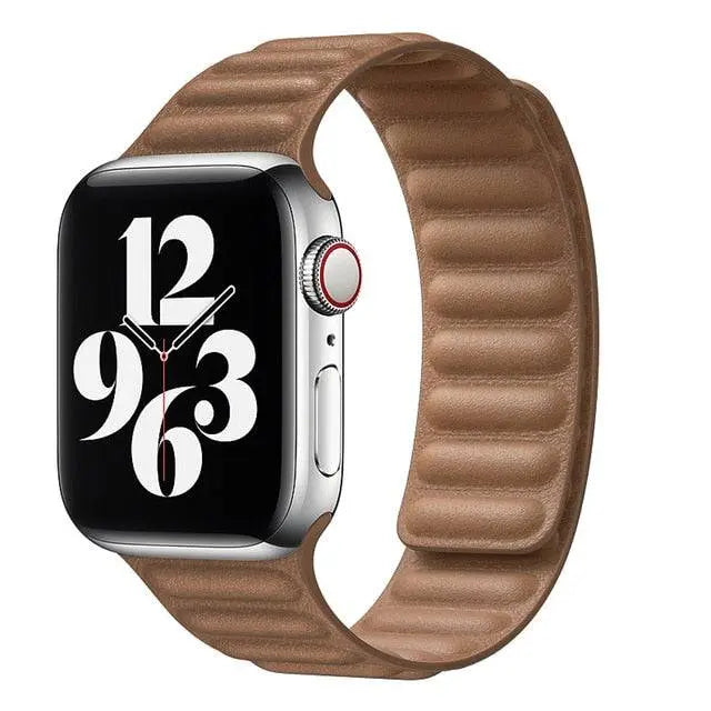 Correa magnética ajustable de cuero para reloj inteligente, fundas de 38-49 mm