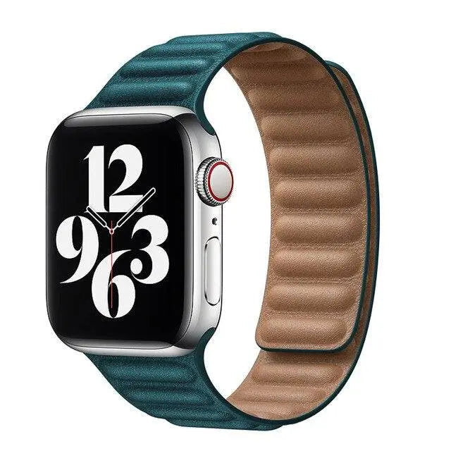 Correa magnética ajustable de cuero para reloj inteligente, fundas de 38-49 mm