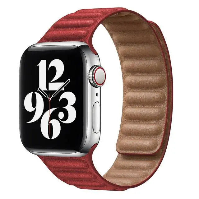 Correa magnética ajustable de cuero para reloj inteligente, fundas de 38-49 mm