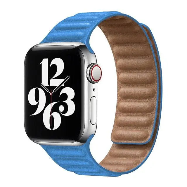 Correa magnética ajustable de cuero para reloj inteligente, fundas de 38-49 mm