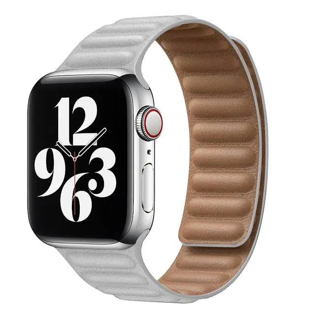 Correa magnética ajustable de cuero para reloj inteligente, fundas de 38-49 mm