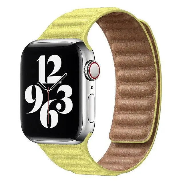 Correa magnética ajustable de cuero para reloj inteligente, fundas de 38-49 mm