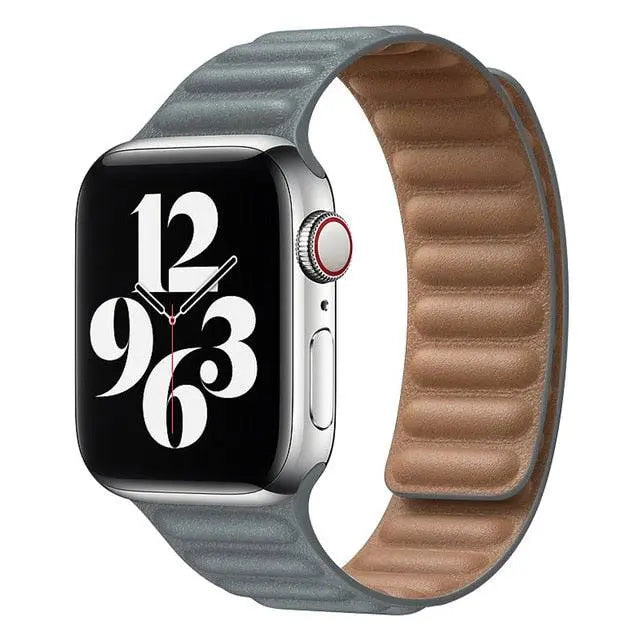 Correa magnética ajustable de cuero para reloj inteligente, fundas de 38-49 mm