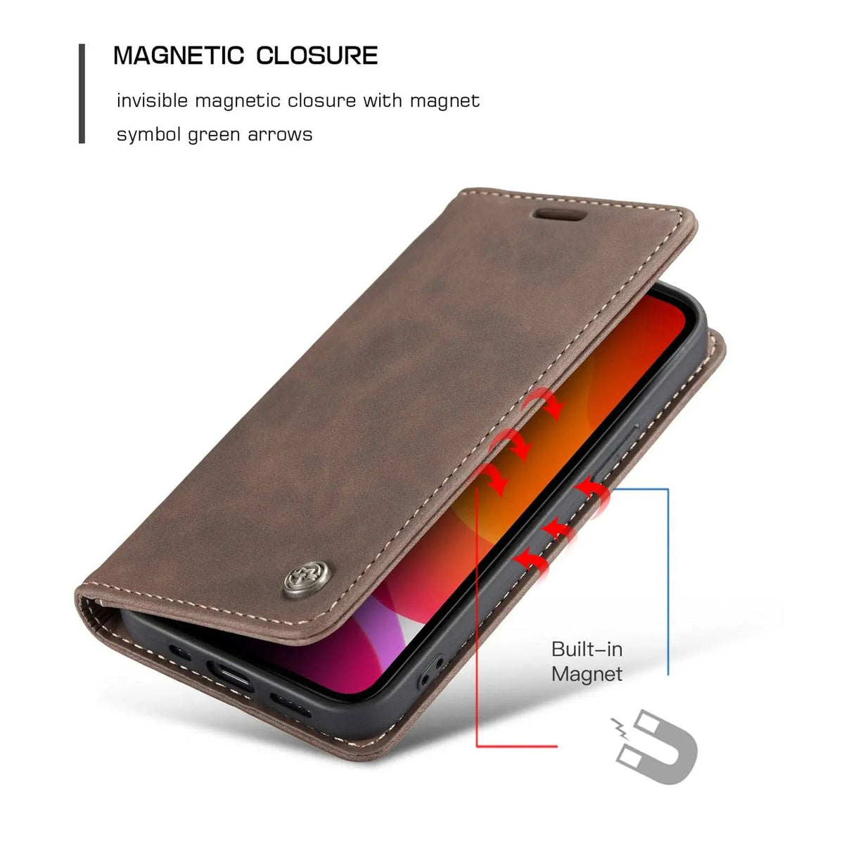 iPhone 12 Leather Wallet Case — Card Slots for Mini, Pro & Pro Max