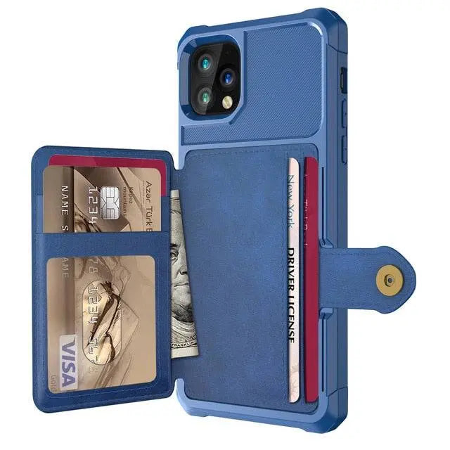 Folio-Wallet-Hülle für die iPhone-12-Serie — Kantenschutz in Lederoptik