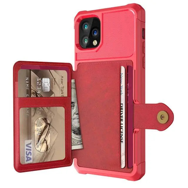 Folio-Wallet-Hülle für die iPhone-12-Serie — Kantenschutz in Lederoptik