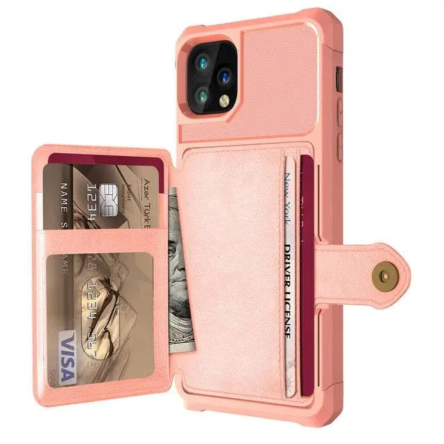 Folio-Wallet-Hülle für die iPhone-12-Serie — Kantenschutz in Lederoptik