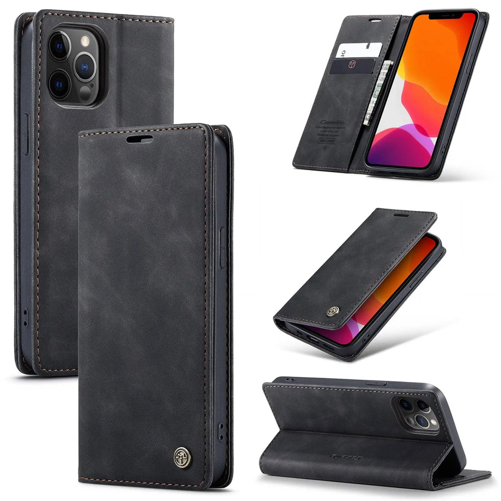 iPhone 12 Leather Wallet Case — Card Slots for Mini, Pro & Pro Max