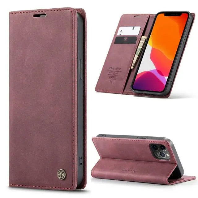 iPhone 12 Leather Wallet Case — Card Slots for Mini, Pro & Pro Max