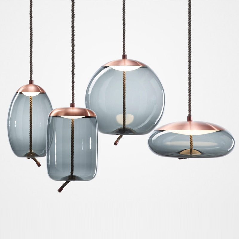Nordic Rope & Glass Pendant Lights