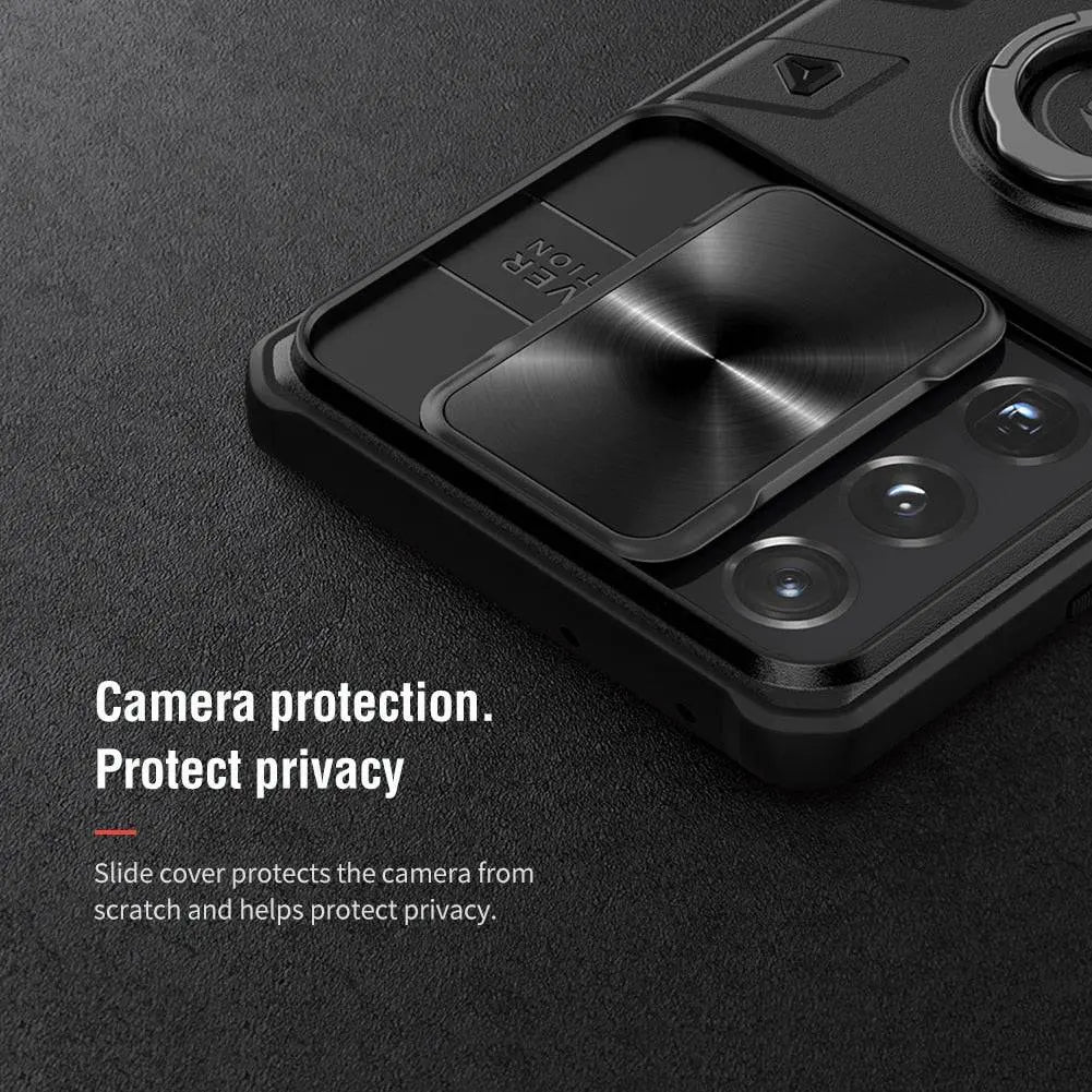 Aluminiumcover til Samsung Galaxy S21/S21 Plus/S21 Ultra - ringstativ