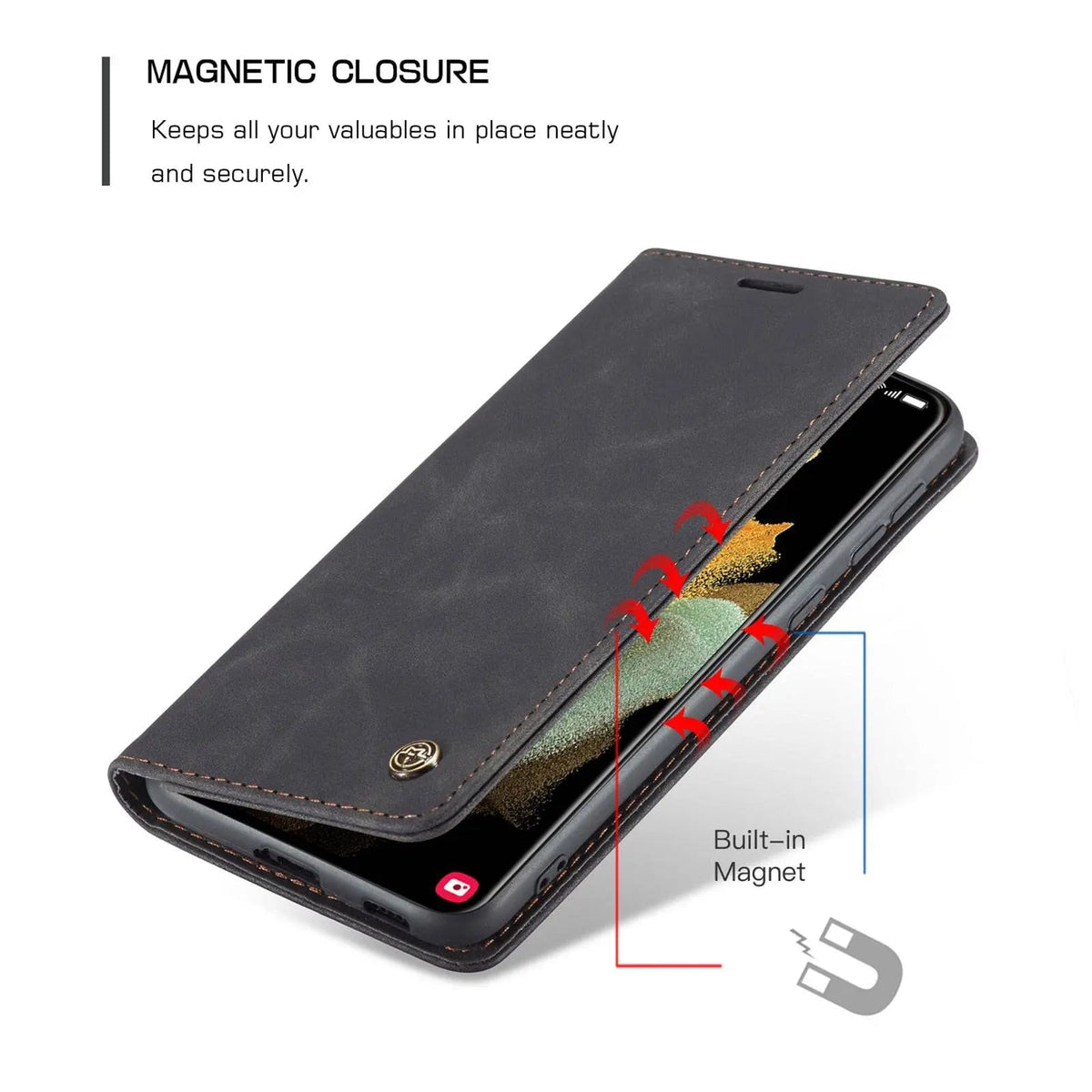 حافظة جلد طبيعي لهواتف Samsung Galaxy S21 Series 5G - ملاءمة نحيفة