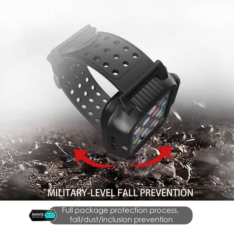Silikonerem og etui til Apple Watch 42/44 mm Series 6/5/4/SE