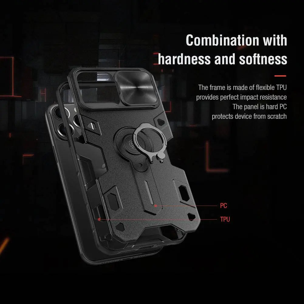 Aluminiowe etui do serii iPhone 13 — stojak z pierścieniem, osłona aparatu i podpórka