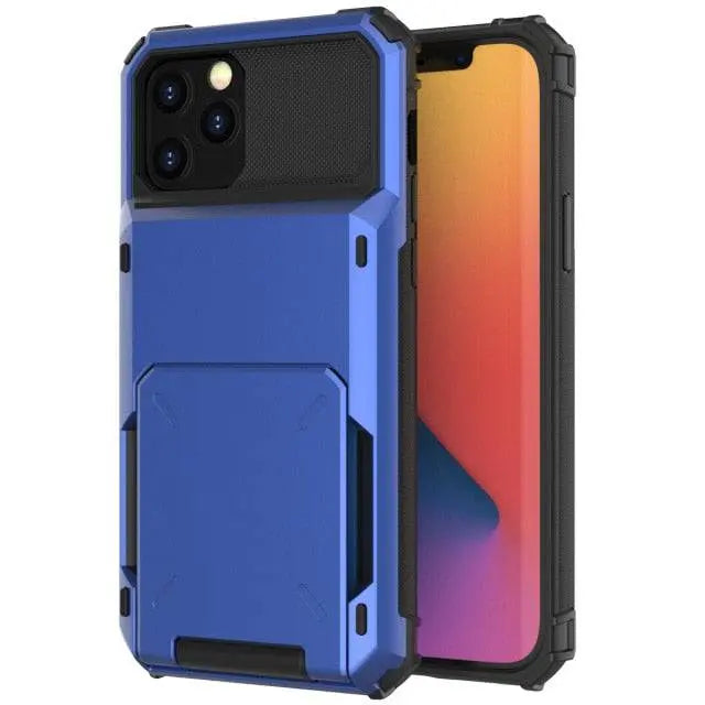 ブラックマンバ アーマー カードウォレットケース - ミリタリーグレード、iPhone X–13