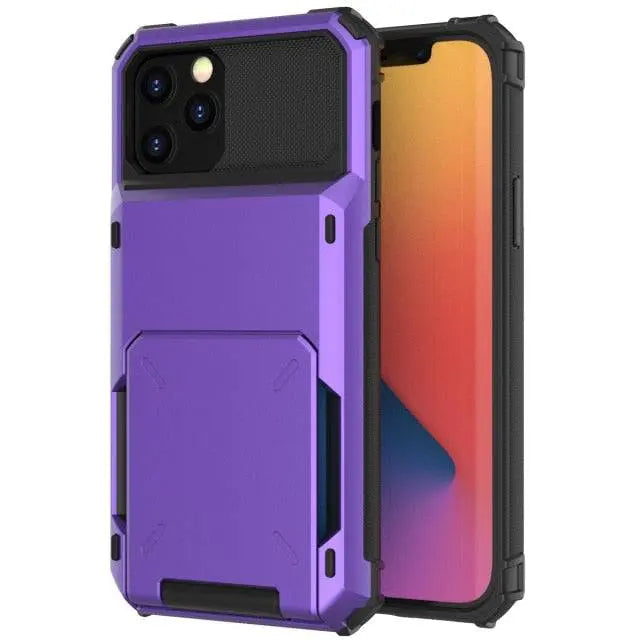 ブラックマンバ アーマー カードウォレットケース - ミリタリーグレード、iPhone X–13