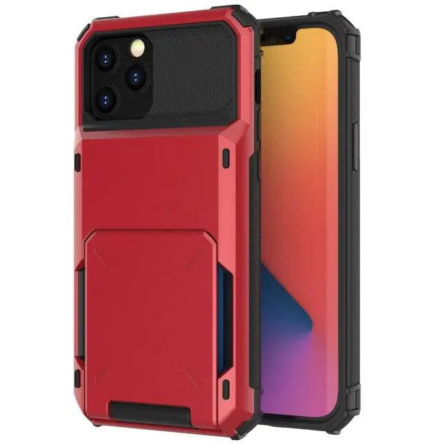 ブラックマンバ アーマー カードウォレットケース - ミリタリーグレード、iPhone X–13