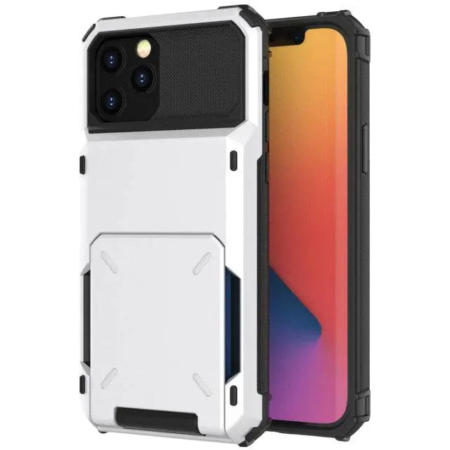 ブラックマンバ アーマー カードウォレットケース - ミリタリーグレード、iPhone X–13