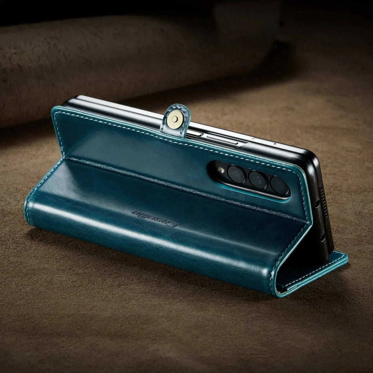 Echtes Leder-Folio-Case für Samsung Galaxy Z Fold 3 5G – Kartenfächer