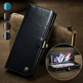 Echtes Leder-Folio-Case für Samsung Galaxy Z Fold 3 5G – Kartenfächer