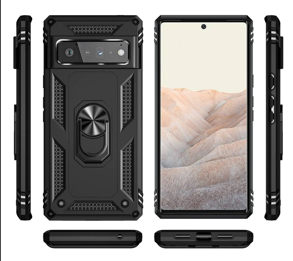 Google Pixel 6/6 Pro Shockproof Case — Rotating Ring Kickstand