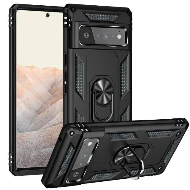 Google Pixel 6/6 Pro Shockproof Case — Rotating Ring Kickstand