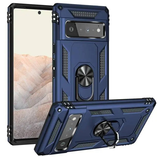 Google Pixel 6/6 Pro Shockproof Case — Rotating Ring Kickstand