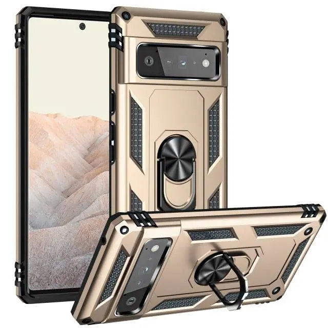 Google Pixel 6/6 Pro Shockproof Case — Rotating Ring Kickstand