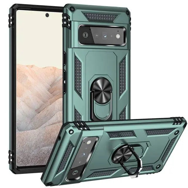 Google Pixel 6/6 Pro Shockproof Case — Rotating Ring Kickstand