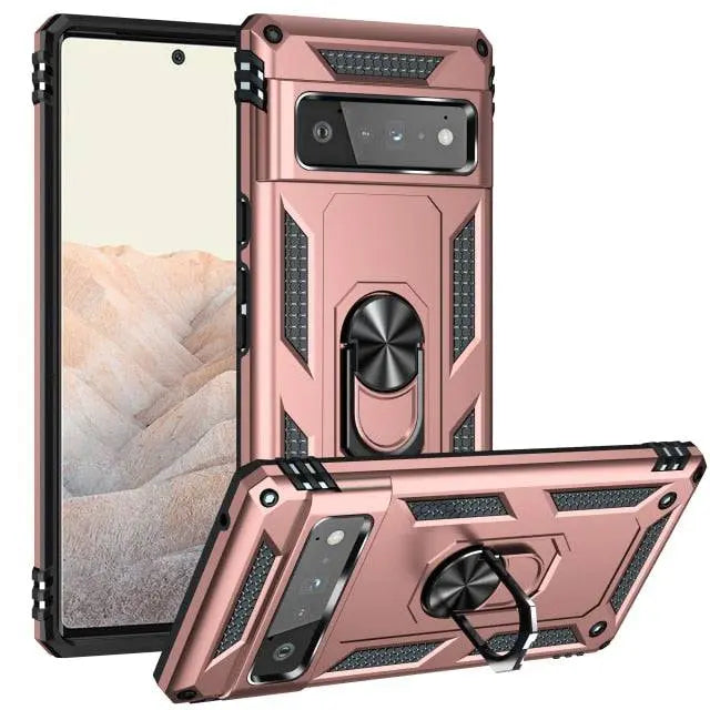 Google Pixel 6/6 Pro Shockproof Case — Rotating Ring Kickstand