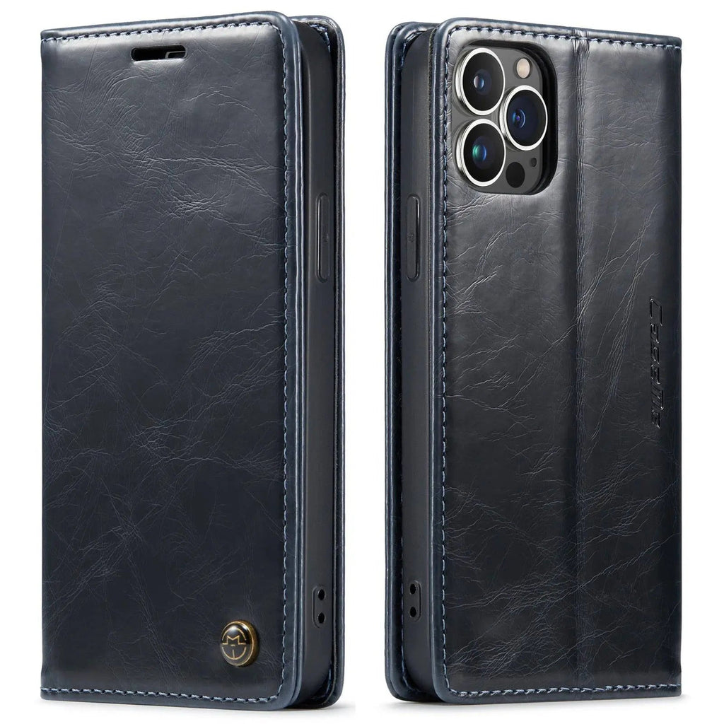 Hoesje met lederlook voor iPhone 13 - randbescherming, toegang tot knoppen
