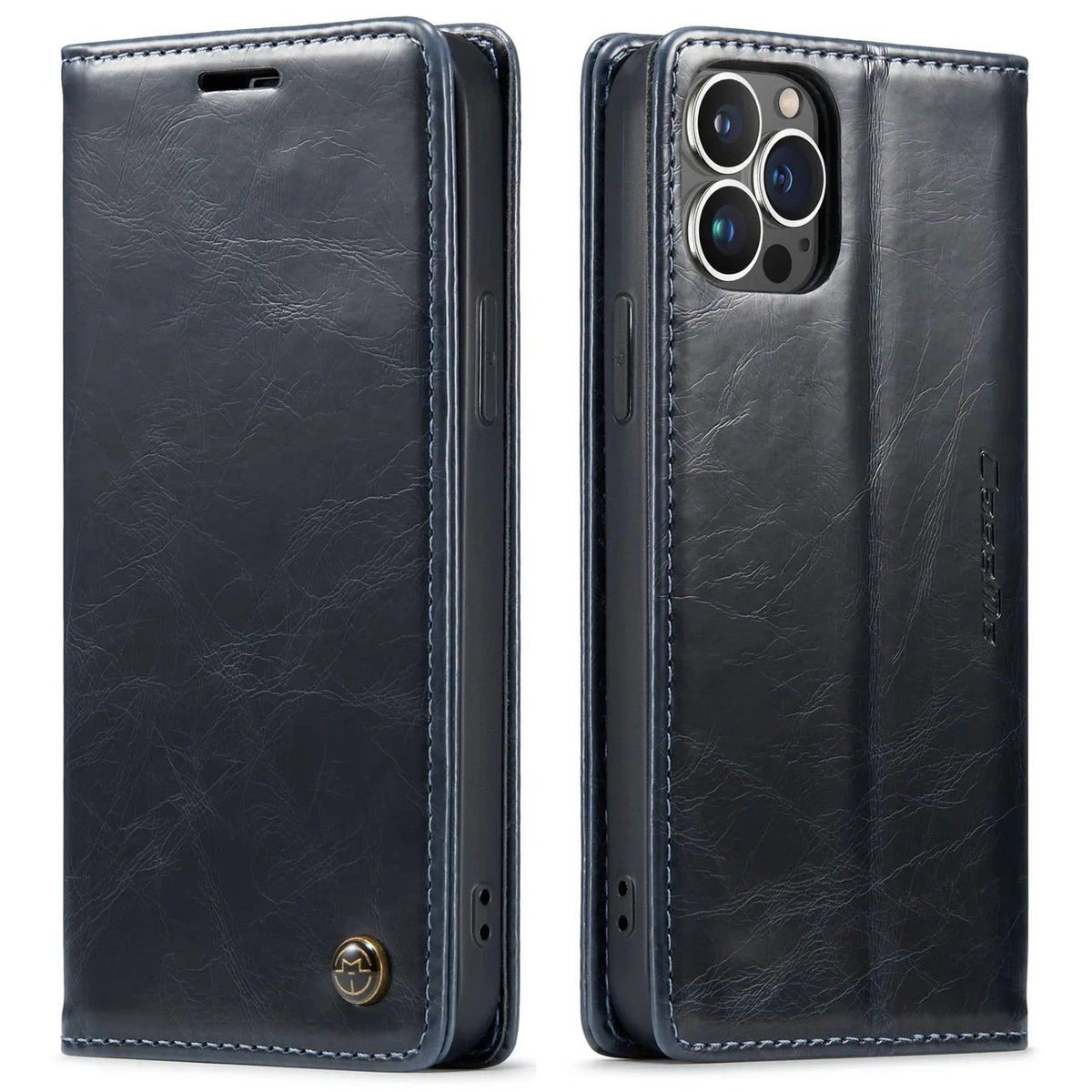 Hoesje met lederlook voor iPhone 13 - randbescherming, toegang tot knoppen