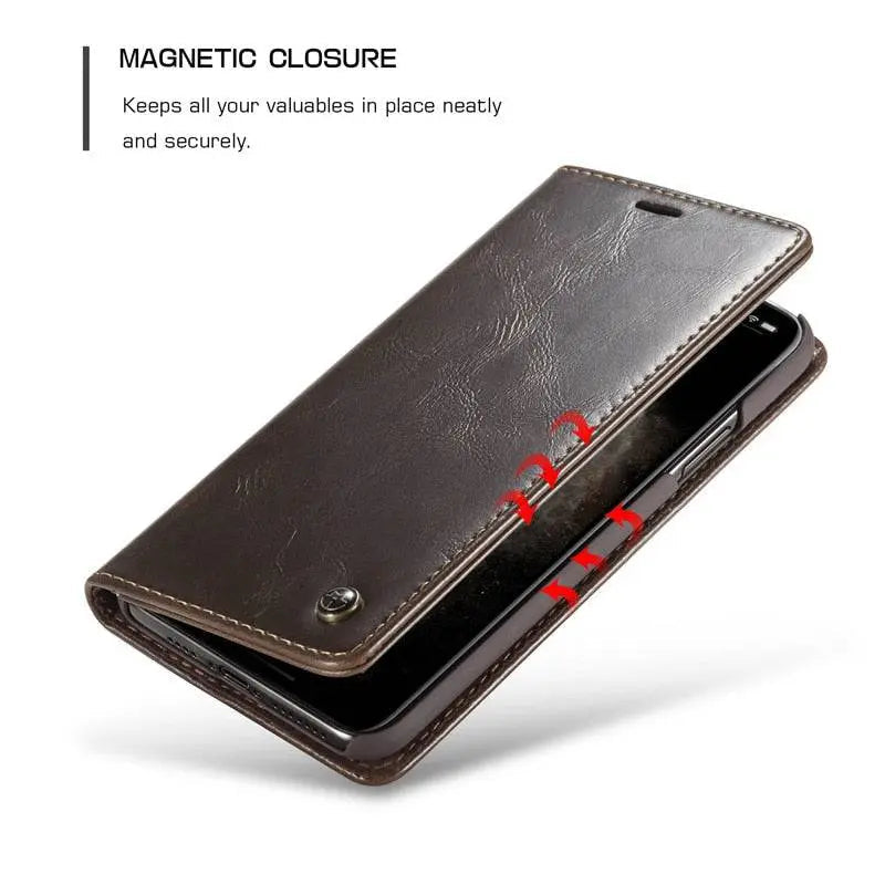 Hoesje met lederlook voor iPhone 13 - randbescherming, toegang tot knoppen