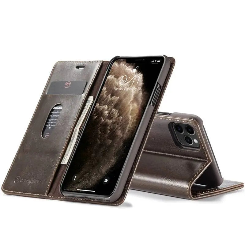 Hoesje met lederlook voor iPhone 13 - randbescherming, toegang tot knoppen