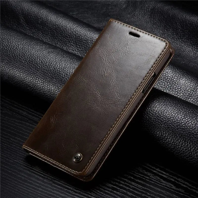 Hoesje met lederlook voor iPhone 13 - randbescherming, toegang tot knoppen