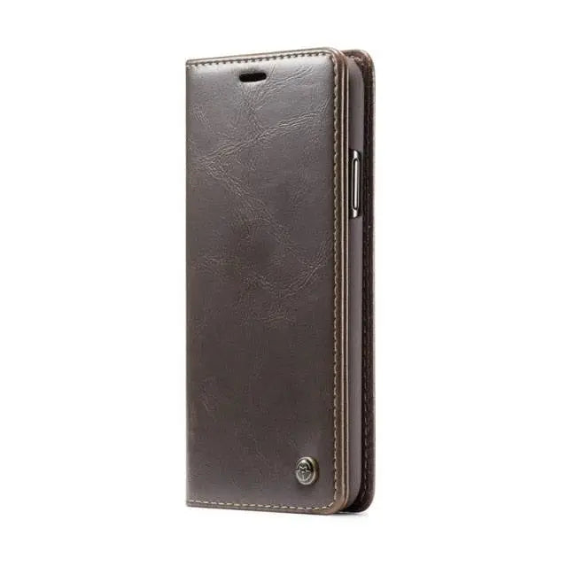 Hoesje met lederlook voor iPhone 13 - randbescherming, toegang tot knoppen