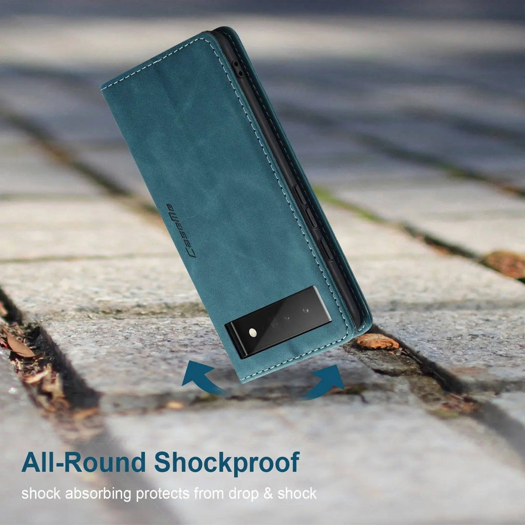 Foliohoes voor Google Pixel 6/6 Pro - kaarthouder met leerafwerking