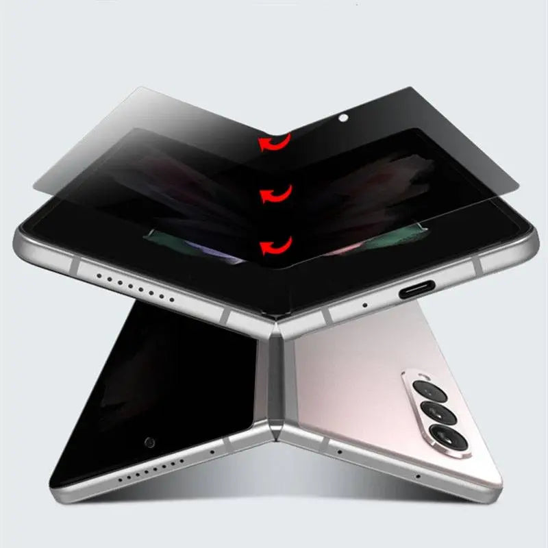 Personvernherdet glassbeskyttelse mot innsyn for Galaxy Z Fold3 5G, beskyttelse av indre og ytre skjerm