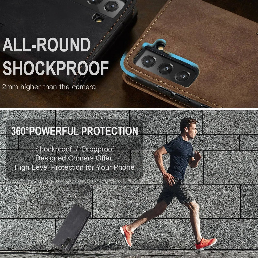 Leather Folio Case, Card Slots — Samsung Galaxy S22, S22 Plus & S22 Ultra